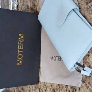 Moterm Leather Cover for Hobonichi Weeks in pebbled light blue leather